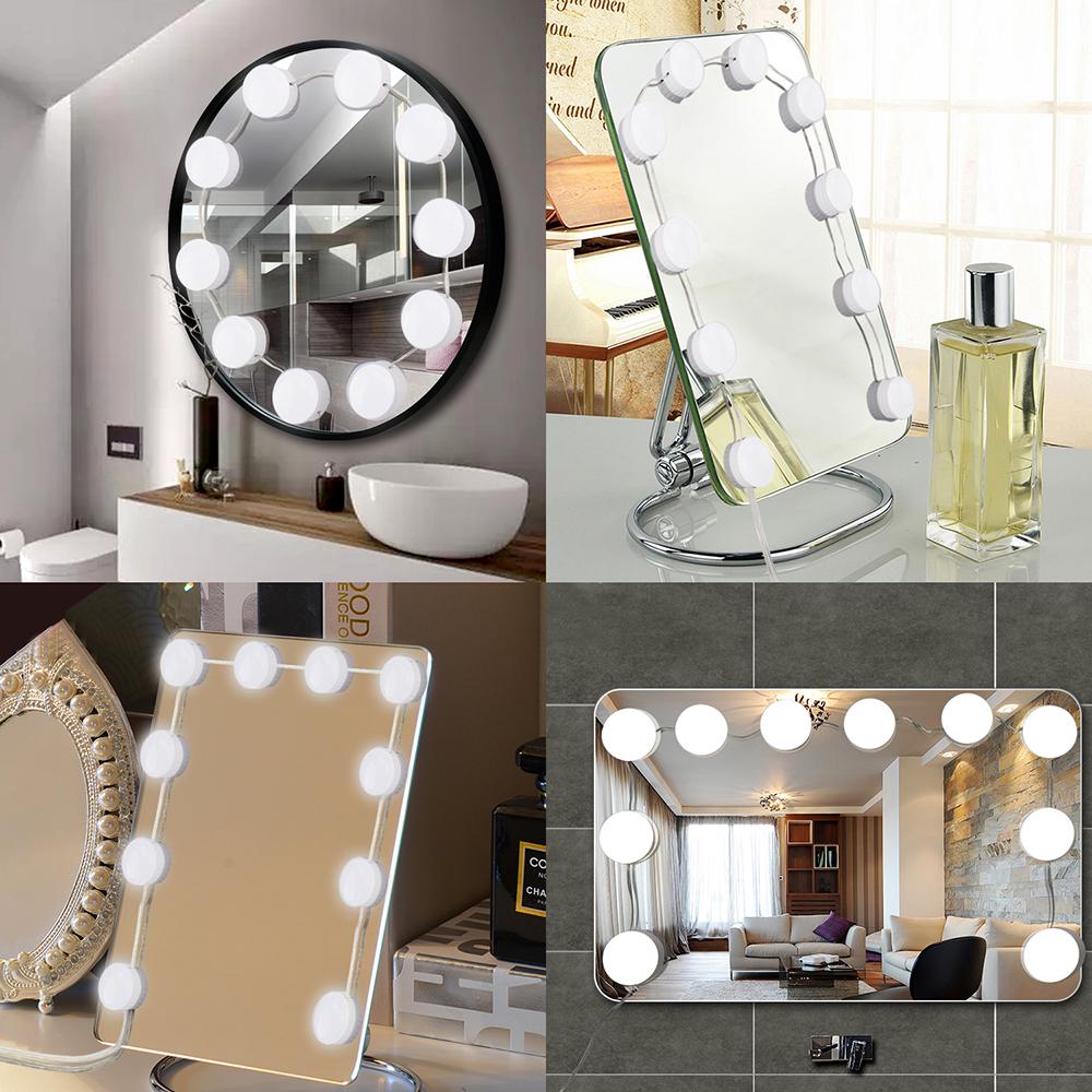 LED Waschtisch Spiegel Leuchten Kit für Make up Schminktisch Spiegel Beleuchtung, 10Pcs dimmbaren LED Make up Spiegel