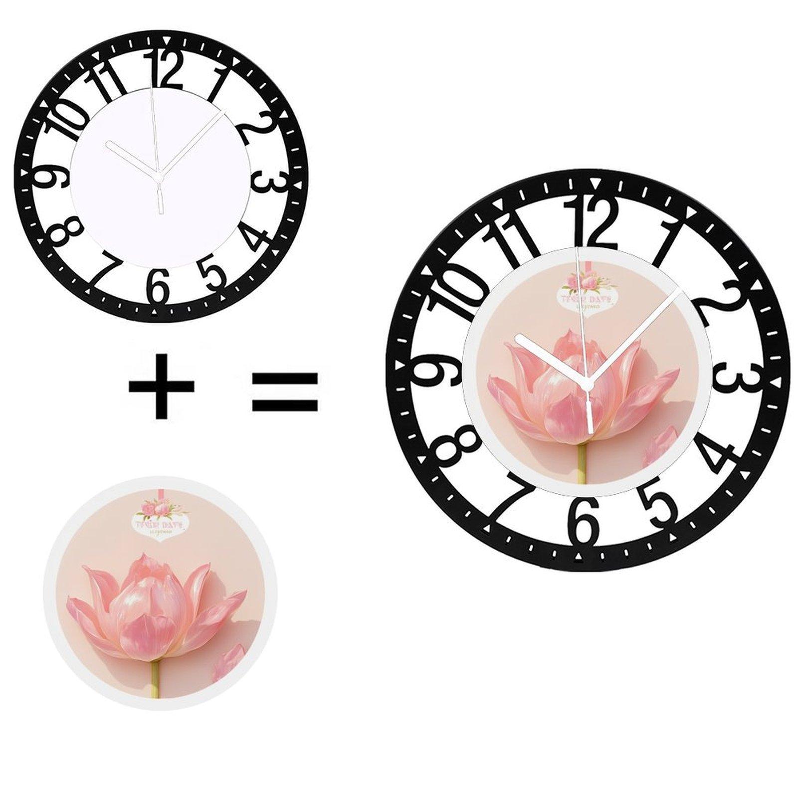 Modern Simple 25cm Circular Iron Wall Clock for Home Office (Black,10 inch(25.40cm))