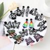 Halloween Dunkle Ohrringe Gruselige Totenkopf-Ohrringe Regenbogen-Geist Schmetterling Stecker-Ohrringe Accessoires für Männer und Frauen