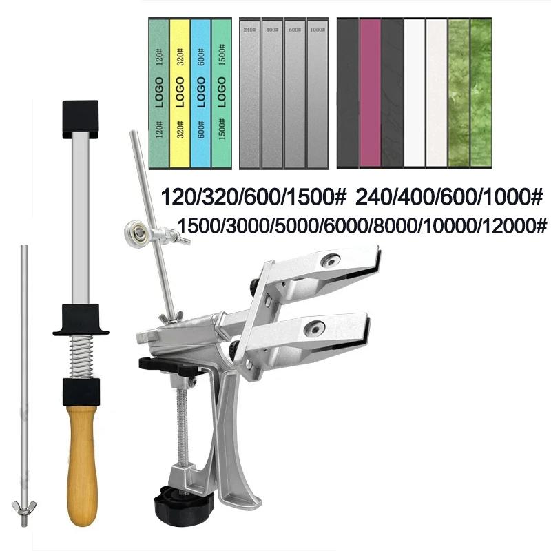 Affilacoltelli Professionale Lega di Alluminio Affilacoltelli ad Angolo Fisso Pietra Diamantata Pietra per Affilare Strumenti da Cucina Macchina Affilatrice Coltelli