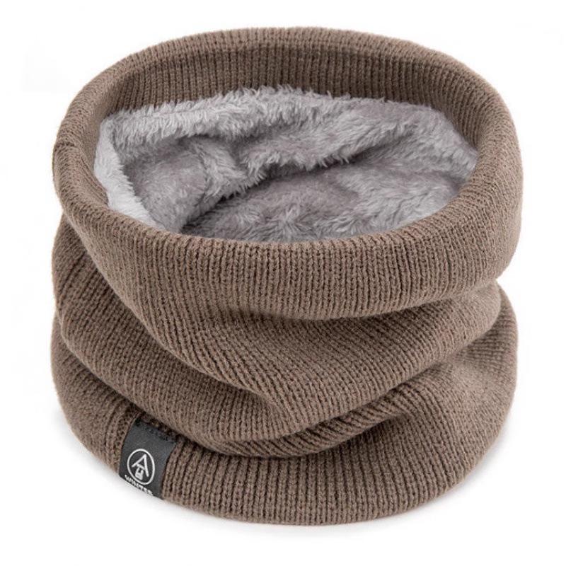 Unisex Fleece-Lined Knit Neck Warmer: Versatile Winter Snood & Cycling Face Mask