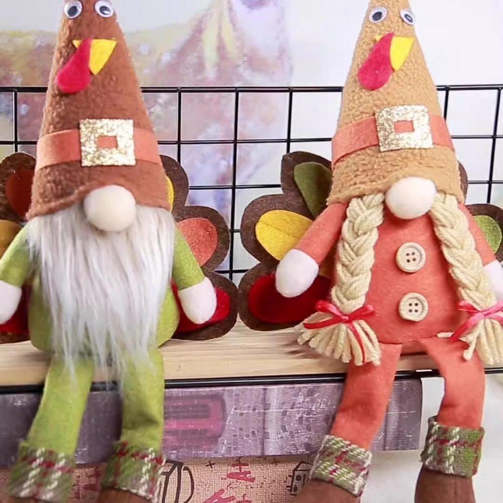 Cute Thanksgiving Turkey Statue Creative Miniature Figurine Sculpture  Home