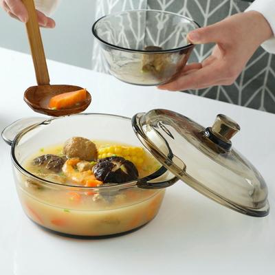 Nordic Kreative Transparente Glas Instant-nudeln Schüssel Große Suppe Schüssel Dessert Obst Schüssel mit Deckel und Griff Küche Geschirr