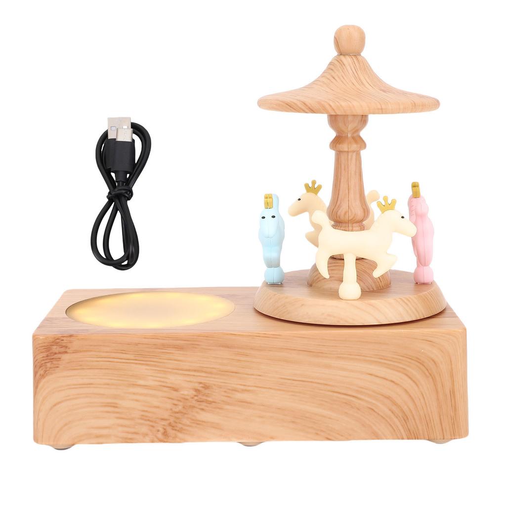Carousel Speaker Cute Wireless Bluetooth 5.0 Speaker with Light 1200mAh Battery for Home Bedroom Decor