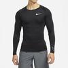 Nike Pro Dri-Fit Jednolity Nadruk Sportowy Casualowy Okrągły Dekolt Oddychający Slim Fit Długi Rękaw Raglanowa Koszulka Męska Top Czarny DD1991-010