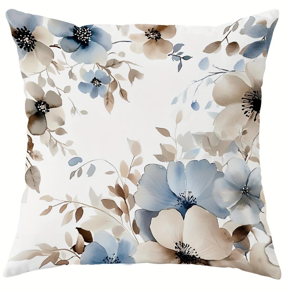 1pcs Pillow Case, Hello Spring and Floral Print Pillowcase, Living Room Sofa Chair Cushion Cover, Bedroom Room Decoration