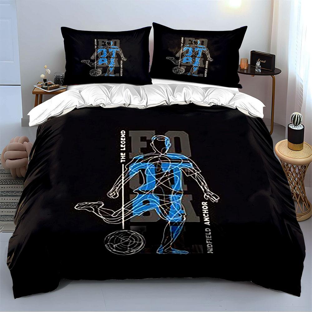 The Legend Football Design Bedding Duvet Cover Set Duvet Cover Pillowcases (1*Duvet Cover 2*Pillowcases, Without Duvet Insert)