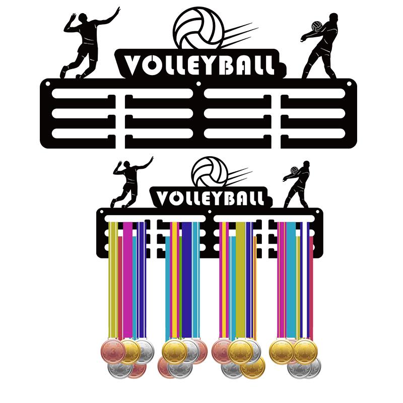 1PC Wall Mounted Volleyball Medal Display Rack Storage Holder for Family Badges Athletes Competitors Organizer for Sports Awards