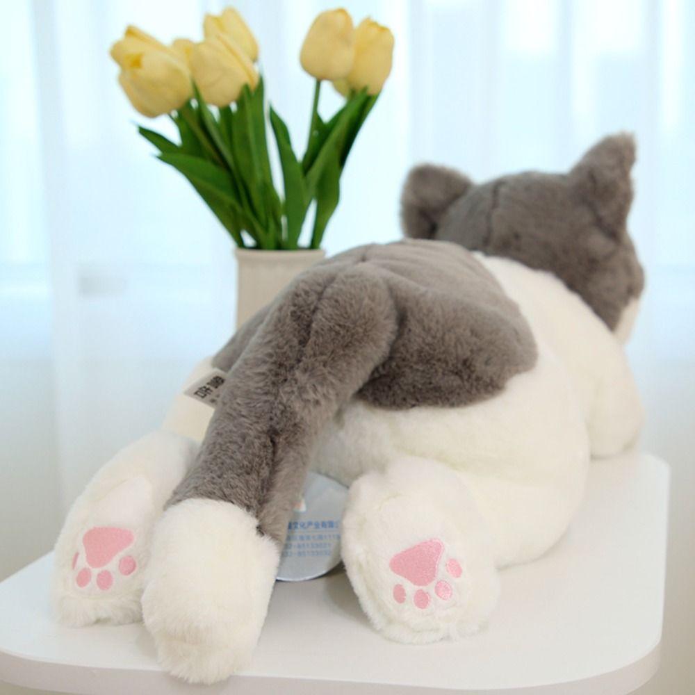 50cm Size Imitation Lying Cat Plush Toys Hairy Texture Realistic Cat Plush Toy Birthday Gift