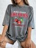 Hand Picked Cherries Fruits Printed Washed T-Shirt Women Cotton Oversized Tops Soft Distressed O-Neck T Shirt Summer Clothes