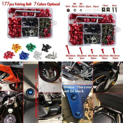 177 stuks Motorfiets Windscherm Schroef Kuipbout Kit Auto Carrosserie Schroef Decoratie Schroef Bout
