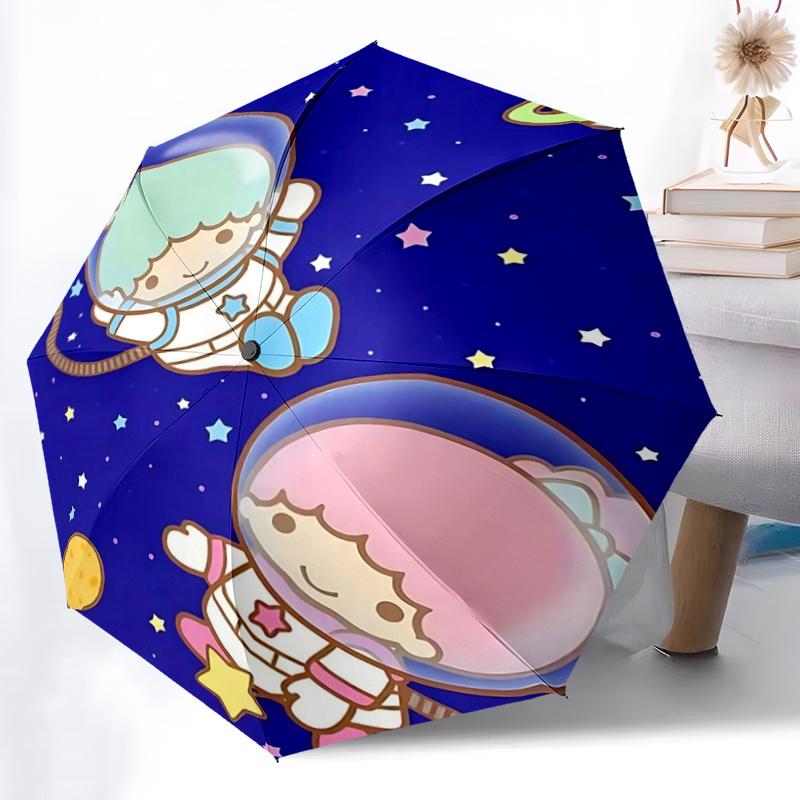 1pc Space Adventure Astronauts: Automatic Opening Folding Umbrella with 8-Bone Iron Frame - Perfect for Outdoor Use, Travel, and Festive Gifts!K070
