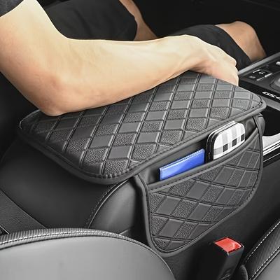 Almofada Elevatória para Caixa de Apoio de Braço de Carro Almofada para Caixa de Apoio de Braço de Carro Multifuncional Universal Interior Couro Bolsa de Armazenamento