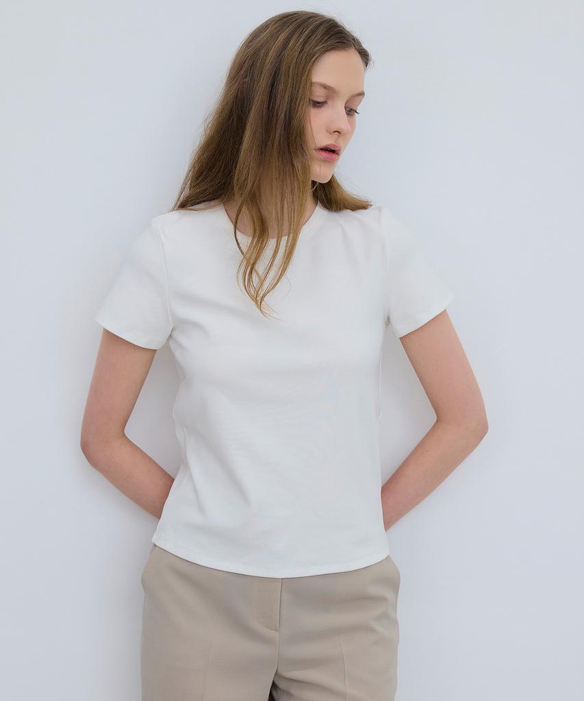 MIND BRIDGE WOMEN [On][W] Round Neck Slim Fit Daily Short Sleeve T-Shirt - 3 Colors