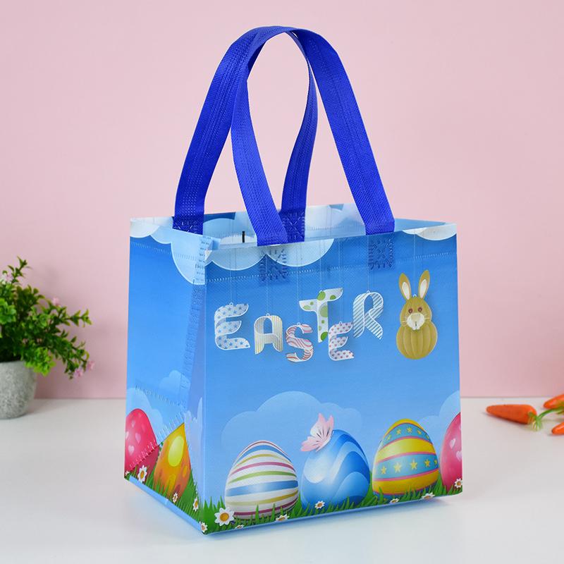 Easter Gift Bag Nonwoven Fabric Rabbit Bunny Cookies Candy Packaging Bag Kids Favors Happy Easter Party Decoration Supplies 2024