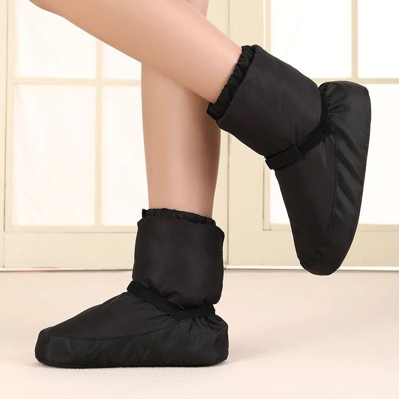 Winter Warming Up Ballet Shoes for Womens Kids Girls Ladies National Dance Shoes Warm Antiskid Cotton Ballerina Boots Exercises