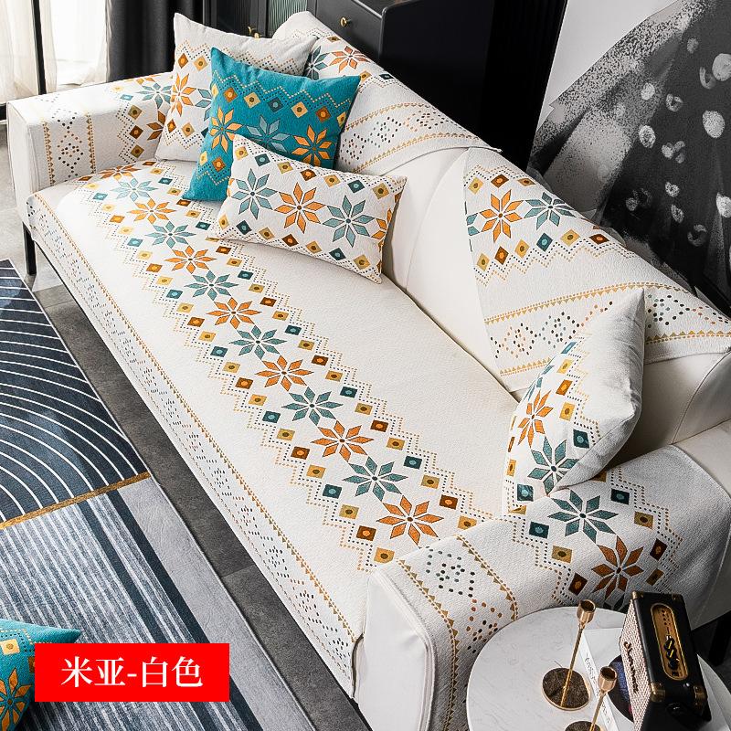 Bohemian Style Sofa Cushion All-season Universal Chenille Anti-skid Seat Cushion Sofa Cover and Towel