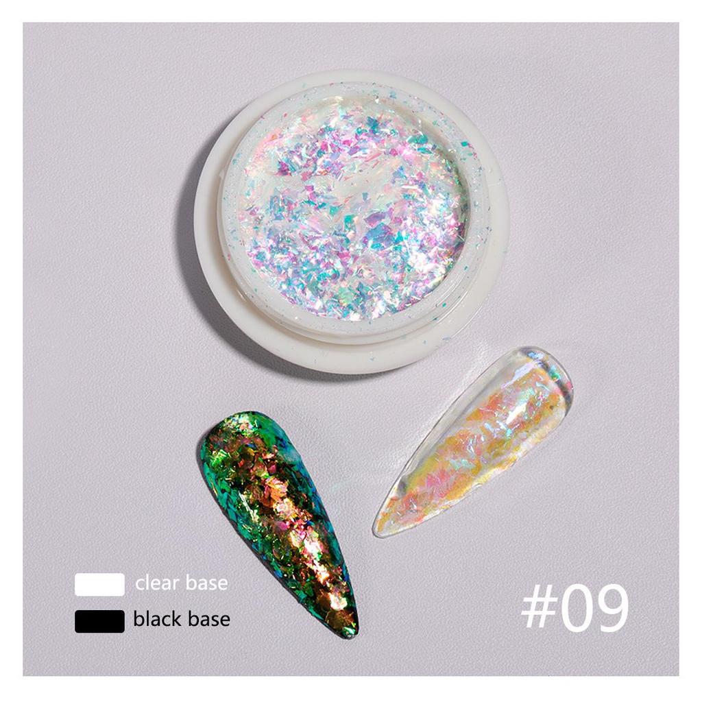 Iridescent Fairy Nail Decoration Sequins - Super Shiny 12 Colors Cloud Brocade Powder Snow Velvet 