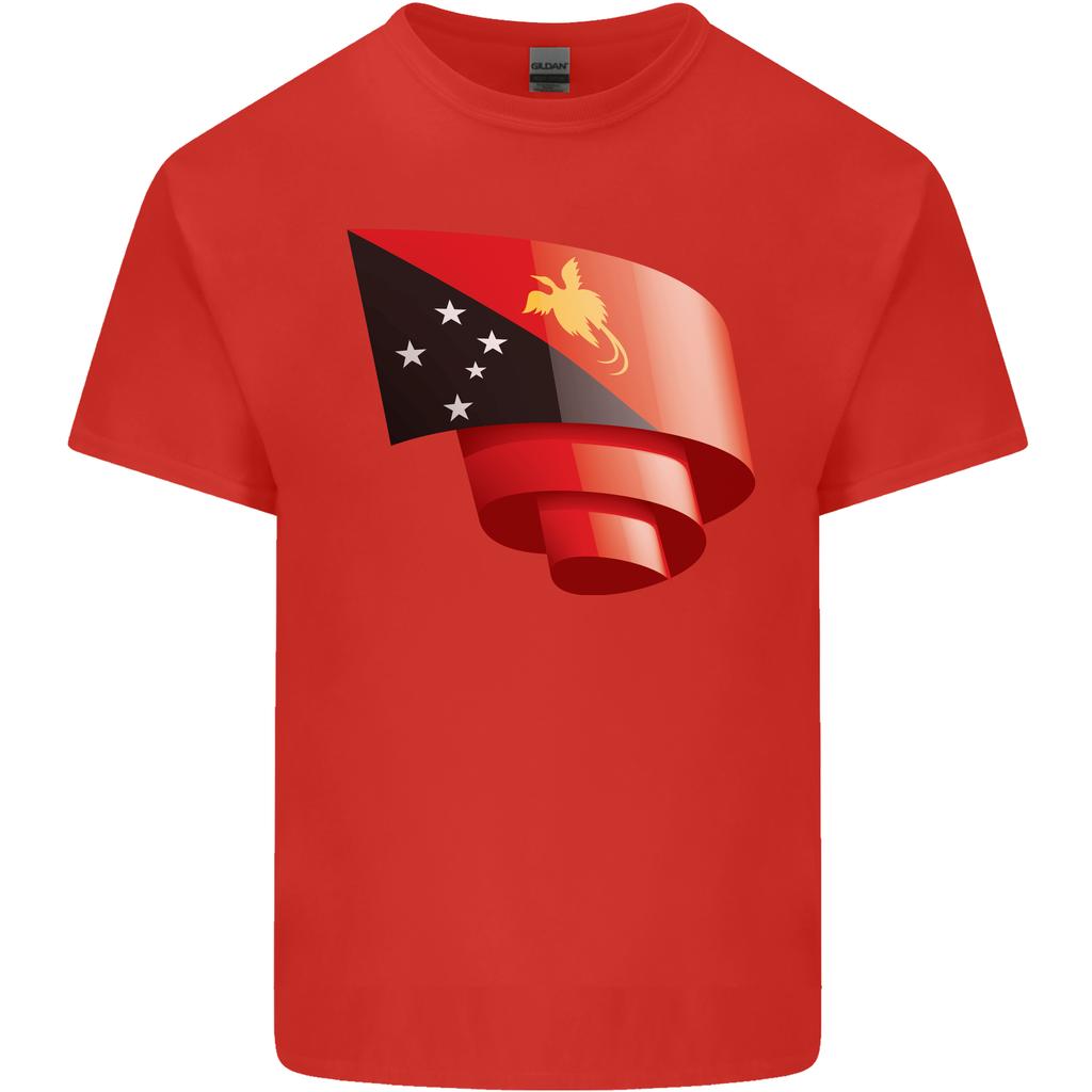 Curled Papua New Guinea Flag Day Football Unisexs Light Cotton TShirt