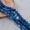 1 Strang/Lot 4 6 8 10 12 mm Schwarzer Naturstein Perlen Achate Yoga Spacer Runde Perlen für Schmuckherstellung DIY Halsketten Armbänder