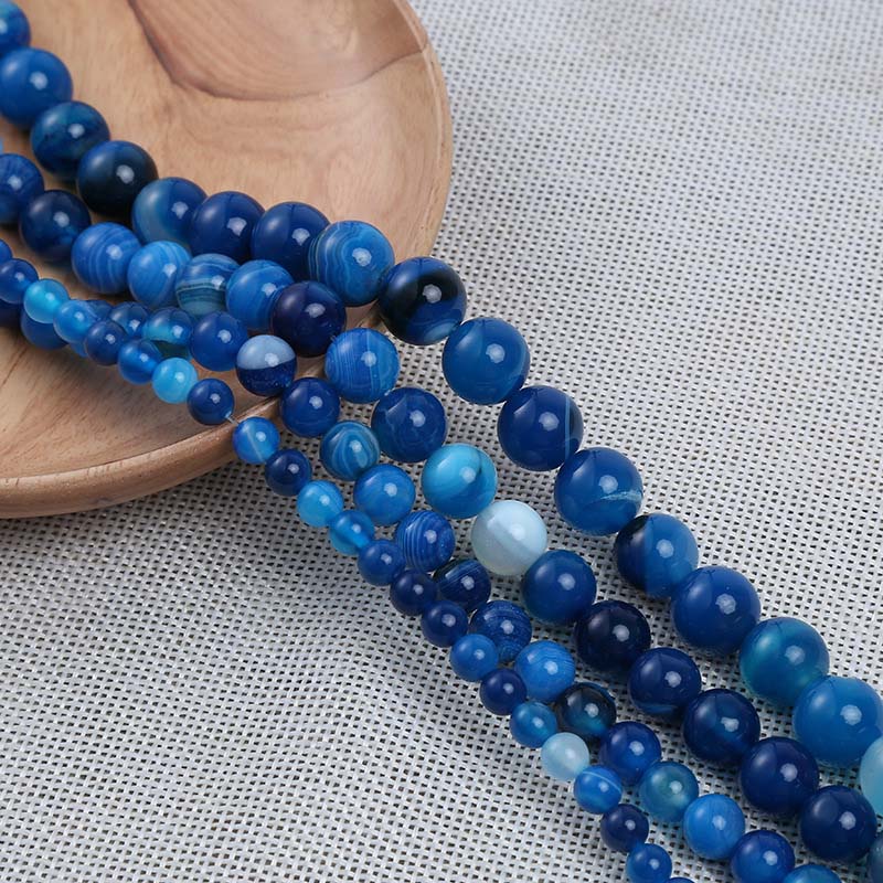 1 Strang/Lot 4 6 8 10 12 mm Schwarzer Naturstein Perlen Achate Yoga Spacer Runde Perlen für Schmuckherstellung DIY Halsketten Armbänder