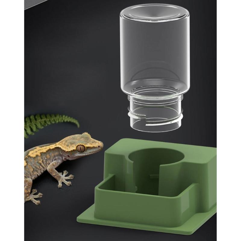 Multifunctional Transparent Reptiles Water Bowl Automatic Refill Function Reptiles Multi Level Design