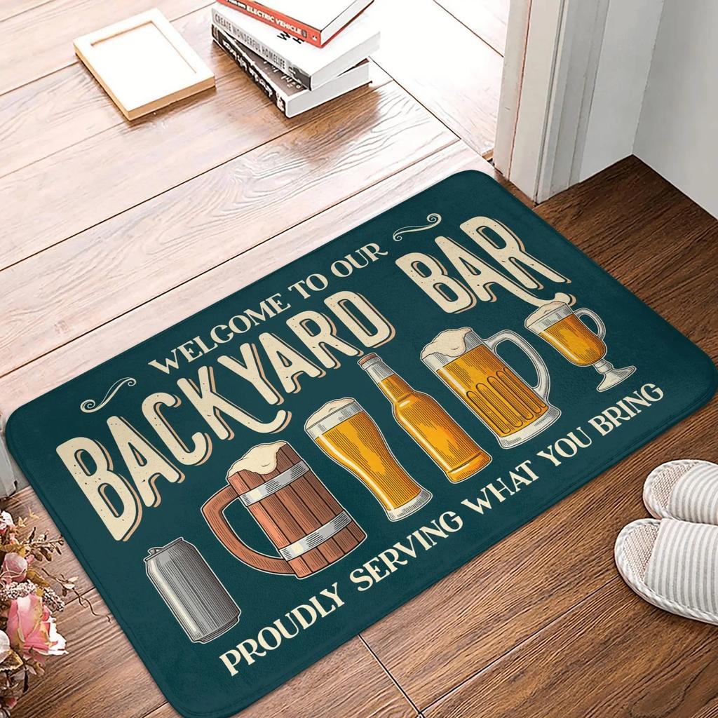 Cheers To Carnival Day Welcome Here Front Door Mat Anti-Slip Outdoor Quick Dry Doormat Kitchen Balcony Entrance Rug Carpet