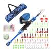 Portable Lightweight Kids Fishing Pole Telescopic Fishing Rod and Reel Combo Kit with Fishing Lures Fishing Lines Fishing Hooks