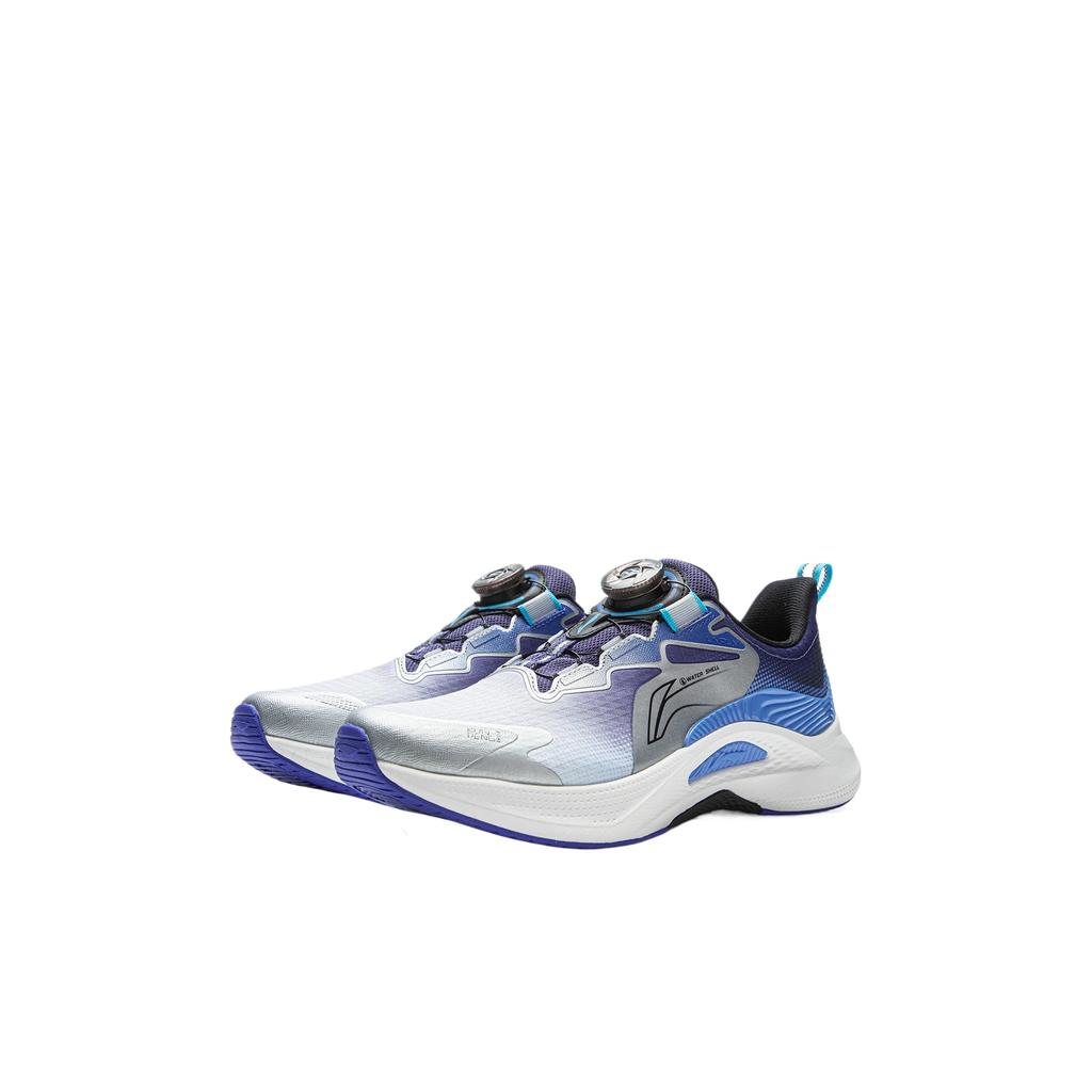 Li Ning Kids Shield Kunpeng 3 Running Shoes Fresh Elegant Kids Running Shoes Light-Gray Twilight-Blue Silver YKFV140-3