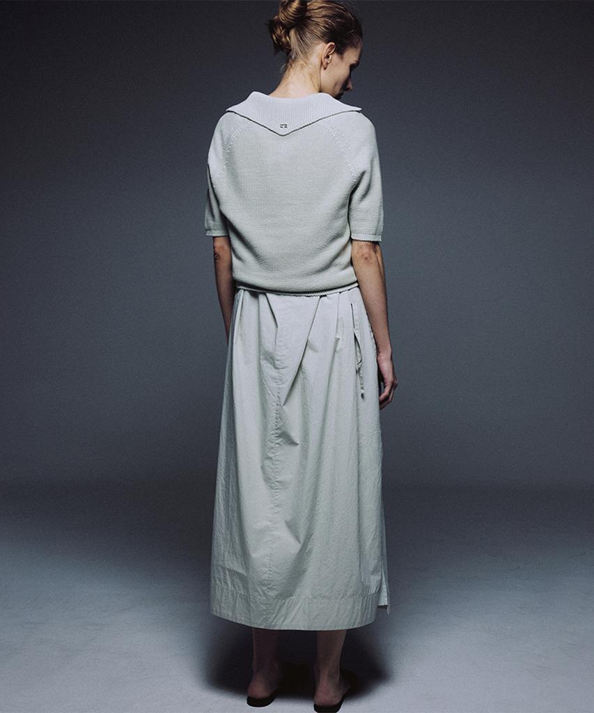 UMARMUNG Pure Cotton Half Sleeve Collared Pullover_Mint
