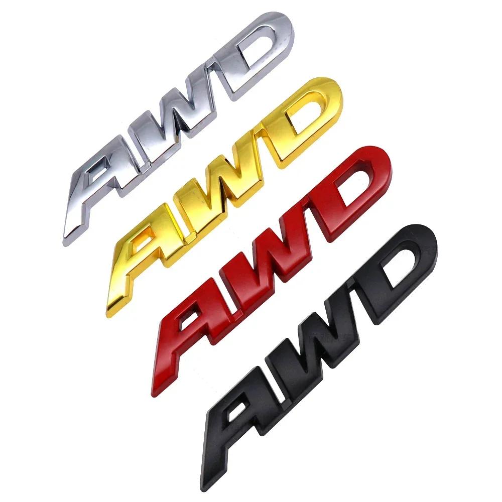 Metal AWD Logo Car Rear Trunk Emblem Sticker for Honda Civic Odyssey Vezel Accord Body Badge Decal Exterior Accessories