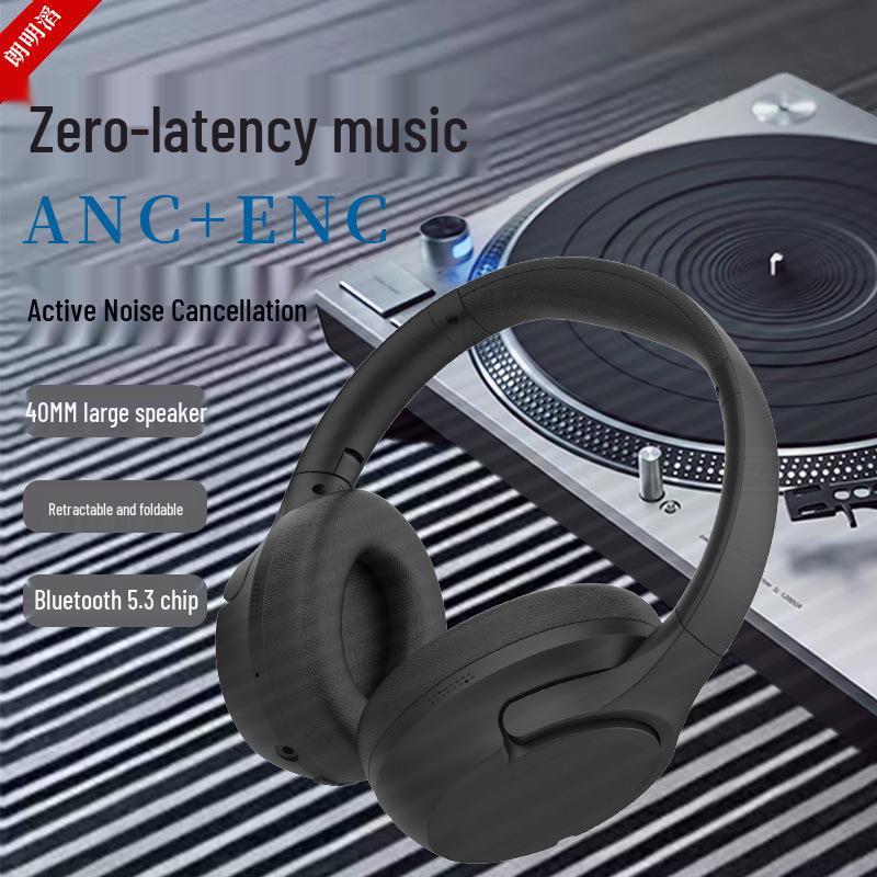 

Over-ear Noise Cancelling Bluetooth Headphones with AAC, Foldable Design & Subwoofer Function Black 500mA чорний