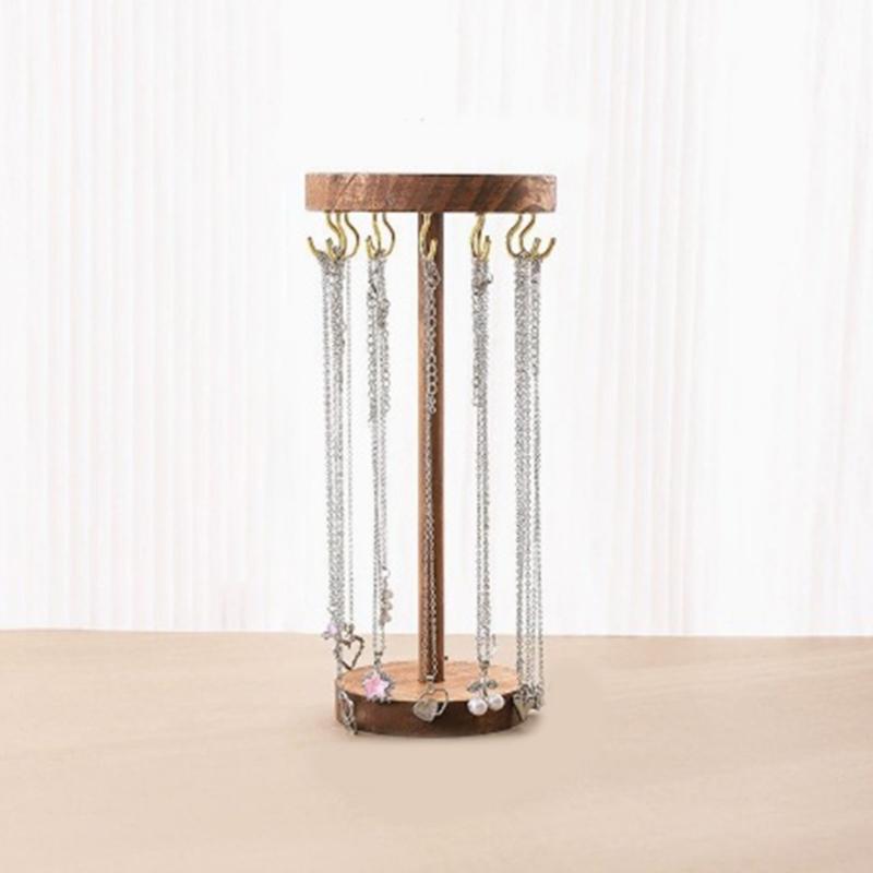 Bracelet Hanging Stand Jewelry Display Rack Wood Texture Bracelet Holder for Displaying Necklaces Earrings and Bracelets