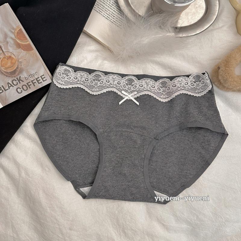 Girls Cotton Sexy Lace Edge Seamless Breathable Bag Hip Extension Crotch Briefs Underwear