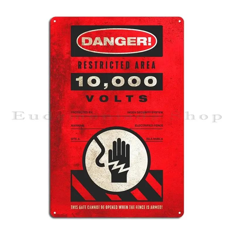Danger Volts Metal Plaque Funny Party Wall Custom Design Plaques Tin Sign Poster