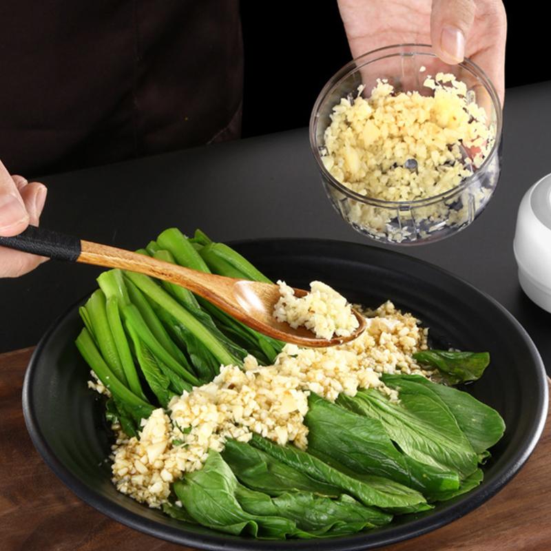 250ml Electric Garlic Chopper Mini Food Slicer Portable Garlic Masher Mincer Press Wireless Food