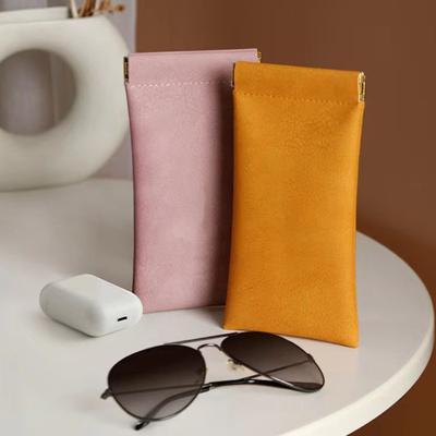 Eyeglass Glasses Sunglass Case Bag Waterproof Soft Faux Leather Shatterproof Sunglasses Pouch with Self-Closing Design Travel Slim Sleeve Case
