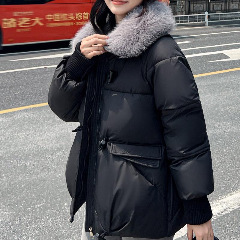 Plus Size Kobiety Zimowe Płaszcze Z Kapturem Odzieży Ochronnej Moda Luźne Sztuczne Futro Kołnierz Grube Ciepłe Kurtki Dla Kobiet Parka
