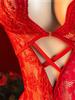 Red Transparent Sex Lingerie Women Super  Erotic Underwear Crotchless Deep V-neck Lace Teddies Bodysuit Sexy Outfits For Xx18