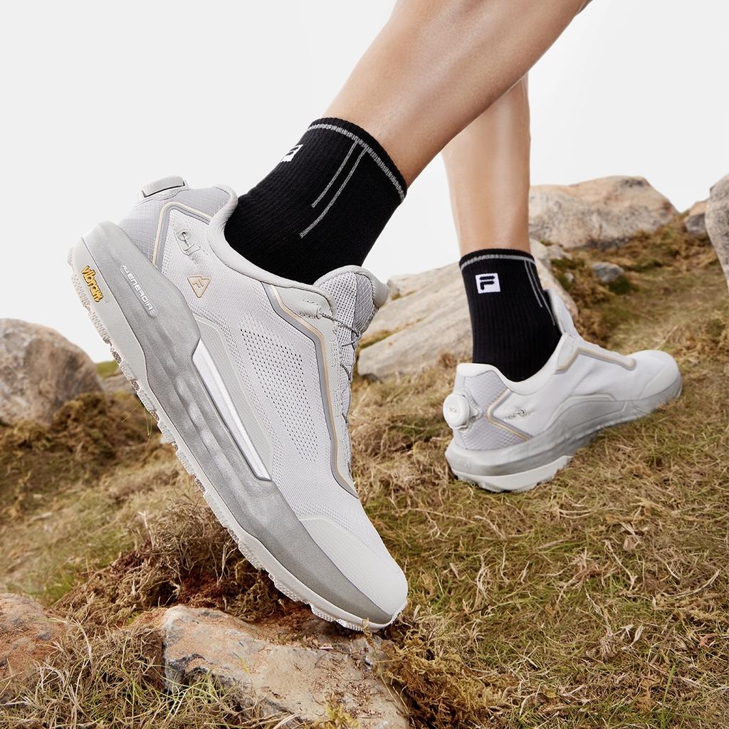 FILA Boa Explorer 2 Slip-On Minimalist Versatile Mountain Style Breathable Low-Top Outdoor Functional Shoes Men Shoes Moonstone-Gray A12M431205FLR