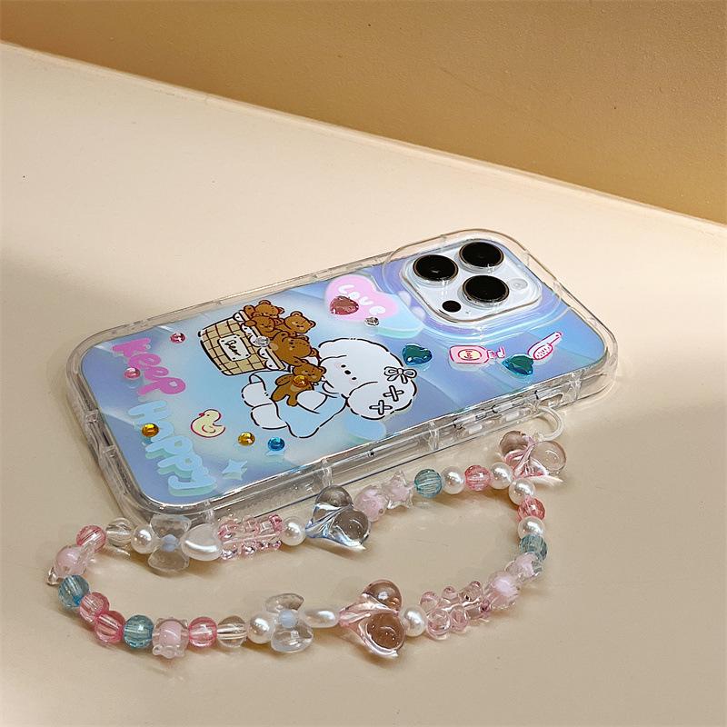 

Чехол для iPhone Zhitai - Совместим с iPhone 16 Pro, 13 Pro Max, 14 и 15 с дизайном Phantom 13 и браслетом. 12/12 Pro