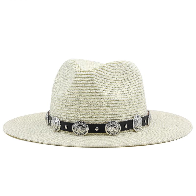 Spring and summer travel travel visor beach hat British style women's outdoor jazz hat sun protection straw hat