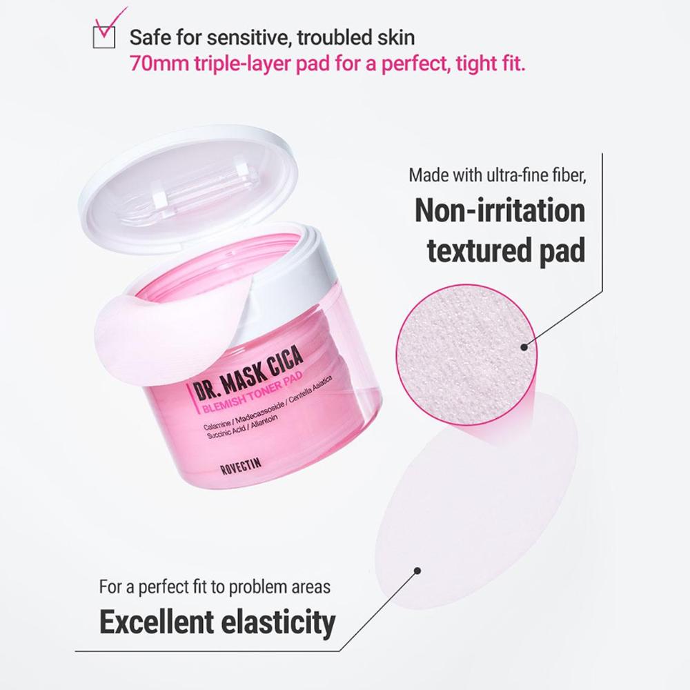 [ROVECTIN] Dr.Mask Cica Blemish Toner Pad 160ml 60EA