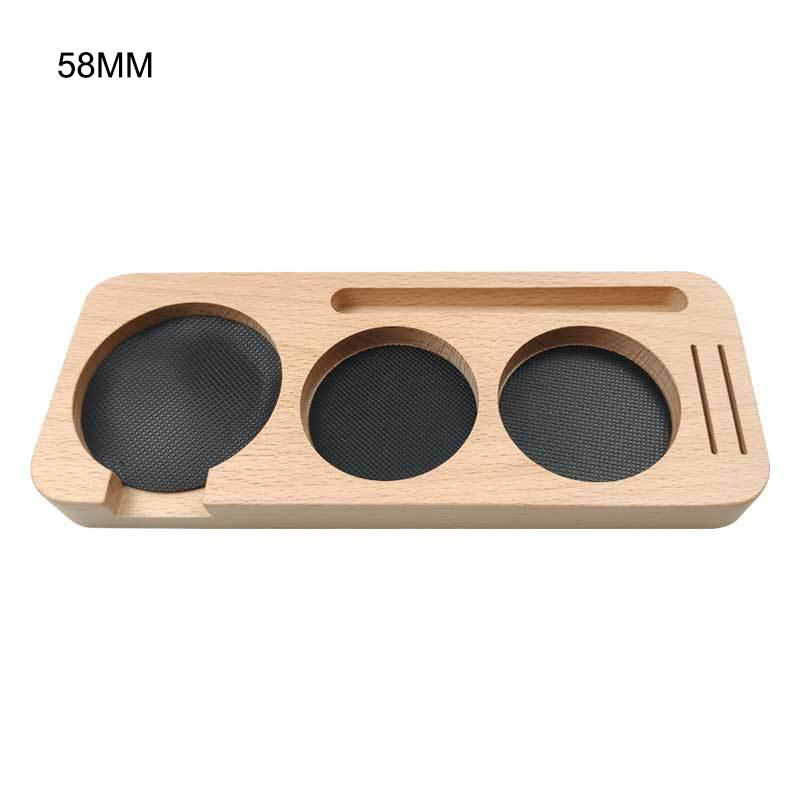 51/58mm Coffee Tamper Mat Station Stand Portafilter Holder Walnut Wood Coffee brush Filter Storage base Espresso Accessories