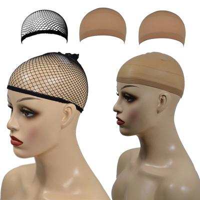 3 ks Elastické síťky na paruky Nylon Neutrální Nude Béžová Černá Síťka