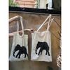New Cotton Canvas Bag Elephant Pattern Versatile Loose Shoulder Bag Shopping Shoulder
