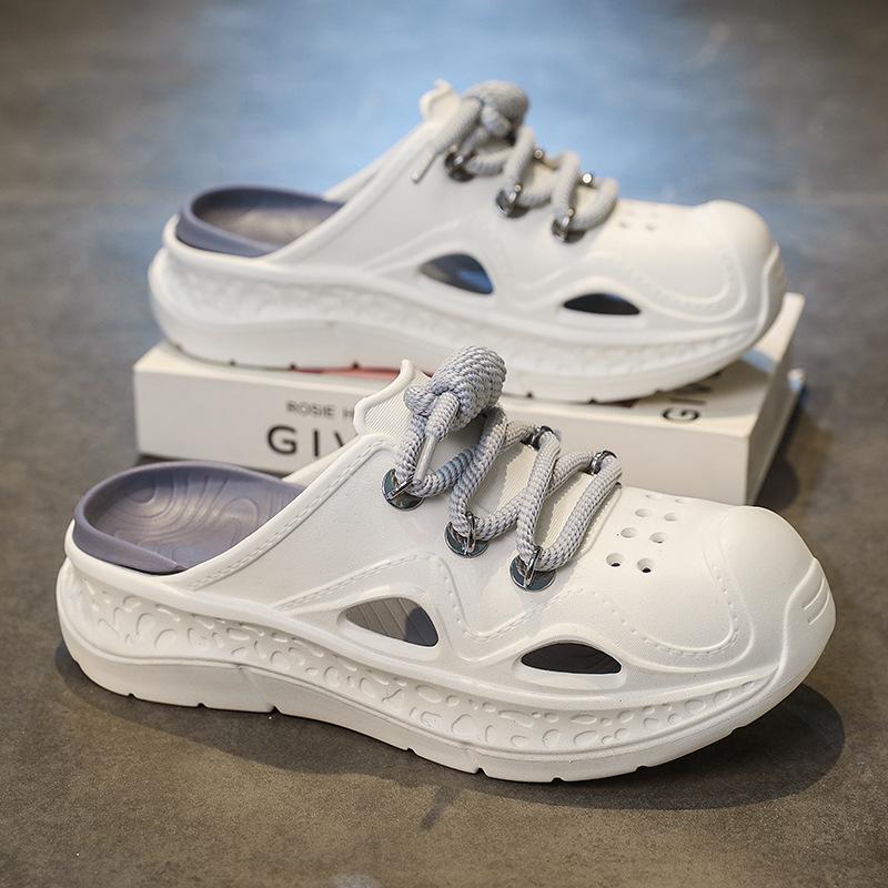 Fashion Summer New EVA Mens Sandals Light Comfortable Trend Sandals Fashion Round Head Solid Color Breathable Bag Head Hole Shoes men