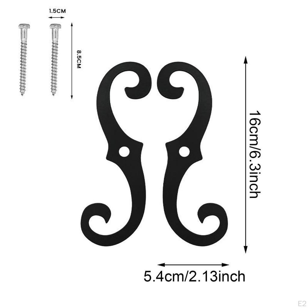 2Pcs Cast Iron Shutter Fasteners S Dogs in Pairs External Tieback Metal Clamps Heavy Duty