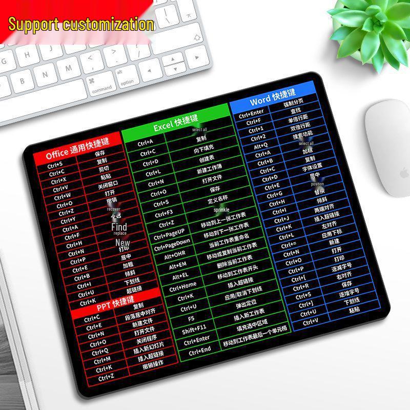 Mouse Pad Colecție Taste Rapide Extra Mare și Suport pentru Încheietură pentru Birou