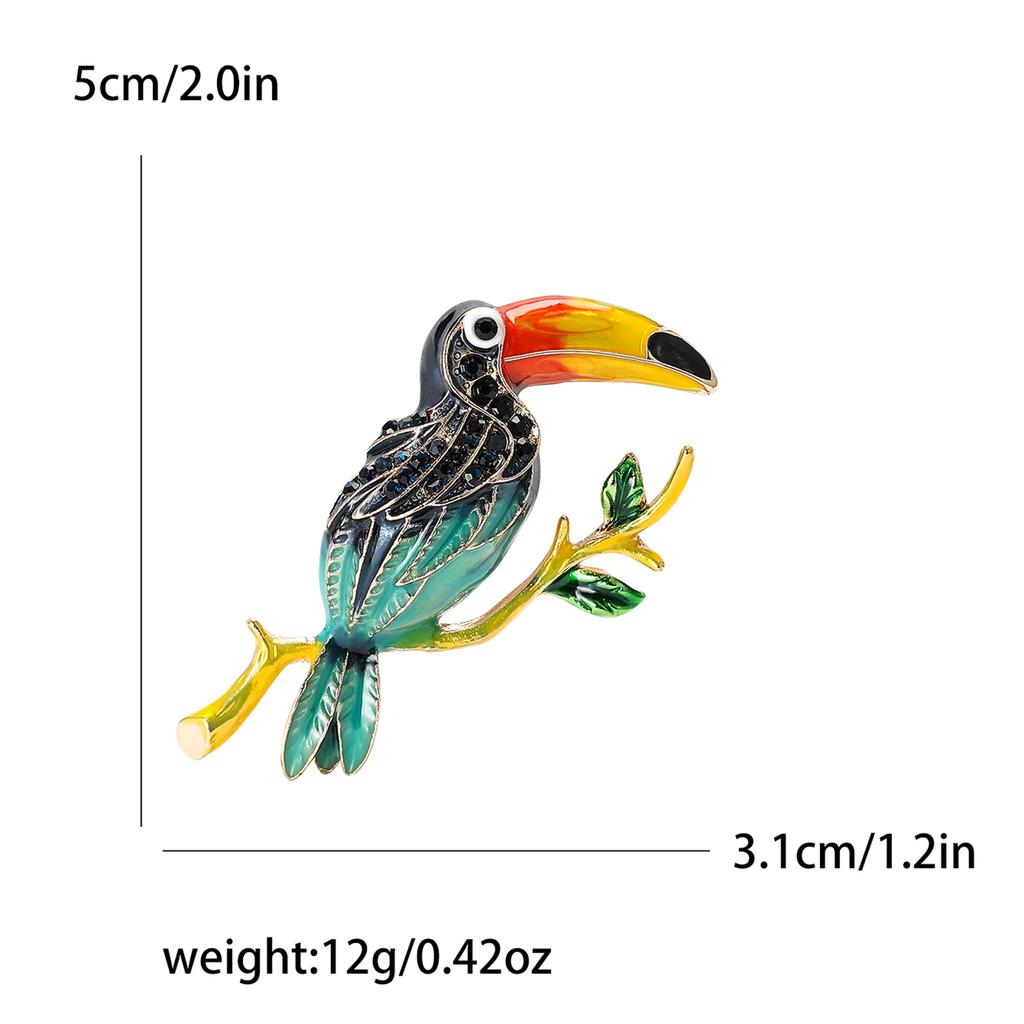 Popular Rhinestone Birds Brooches for Women Unisex Cute Enamel  Animal Pins Banquet Party Backpack Gifts Jewelry Accessories